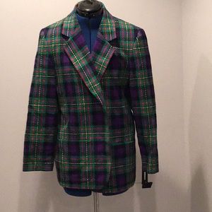 Pendleton Green Purple Plaid Vintage blazer 10